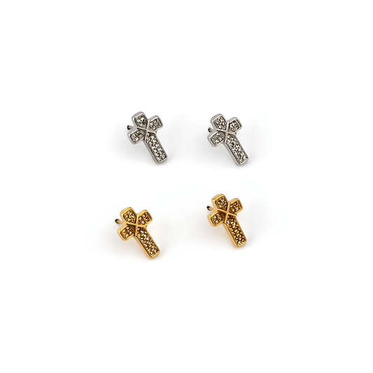 Christian Cross Earrings - Luxis Atelier